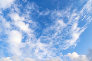Blue sky background with a large cirrus cloud.