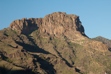 Cliff over the Soria dam. Gran Canaria. Canary Islands. Spain.