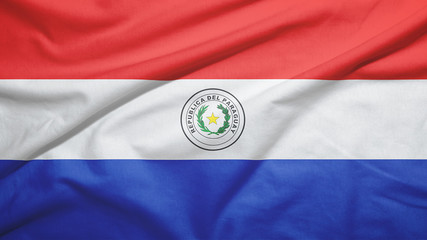 Paraguay flag with fabric texture
