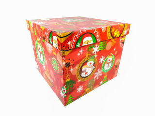 Gift box. A gift for a holiday. A surprise, a pleasant event, a new year, happiness, joy. A photo on a white background.