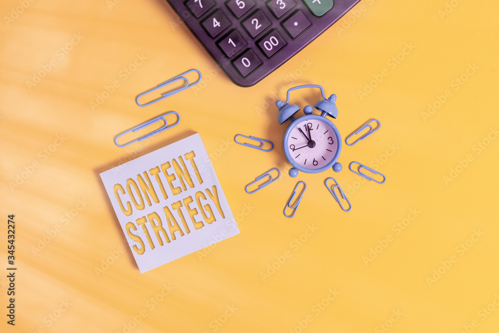 Poster text sign showing content strategy. business photo text create marketing plan using good photos and 