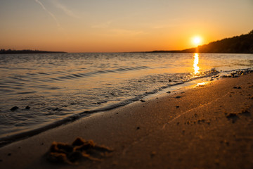 clear sunset by the river