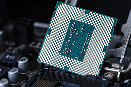 The processor is a small chip that resides in computers and other electronic devices 