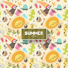 Summer animals and elements pattern