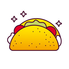 mexican taco food detailed style icon