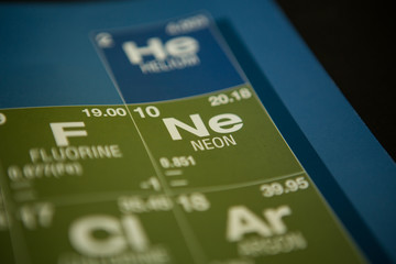 Neon on the periodic table of elements