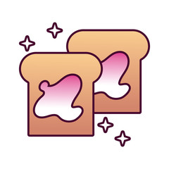 bread sliced pastry bakery detailed style icon