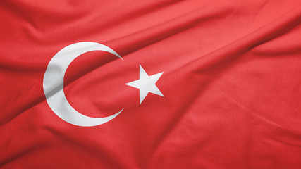 Turkey flag with fabric texture