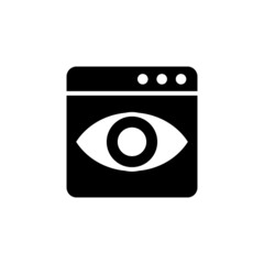 Computer vision icon vector in black solid flat design icon isolated on white background