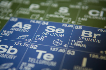 Selenium on the periodic table of elements