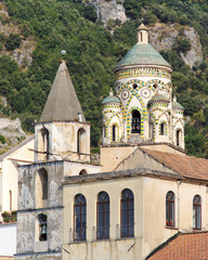 Amalfi Bell Tower Of S. Andrea Cathedral And Bell Tower Of S. Benedetto Church In Campania