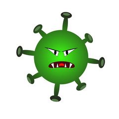 Vector illustration of coronavirus and public health risk disease and flu outbreak. Medical concept of a pandemic with dangerous cells.