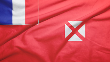 Wallis and Futuna flag with fabric texture