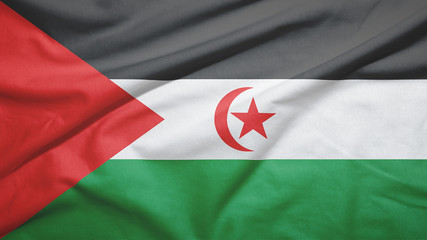 Western Sahara flag with fabric texture