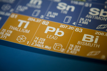 Lead on the periodic table of elements