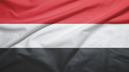 Yemen flag with fabric texture