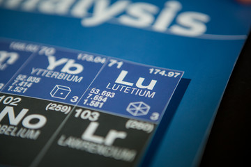 Lutetium on the periodic table of elements