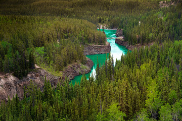 Stunning & natural Miles Canyon in Yukon Territory, northern Canada. Taken in the summer with wild...
