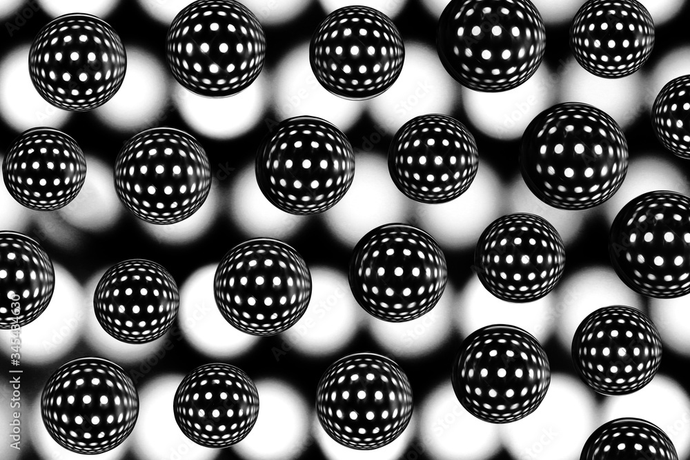 Poster water drop refraction macro abstract with pattern of dots in black and white