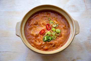 Ground soybean stew which is called Kongbiji-jjigae in Korea