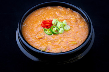 Ground soybean stew which is called Kongbiji-jjigae in Korea