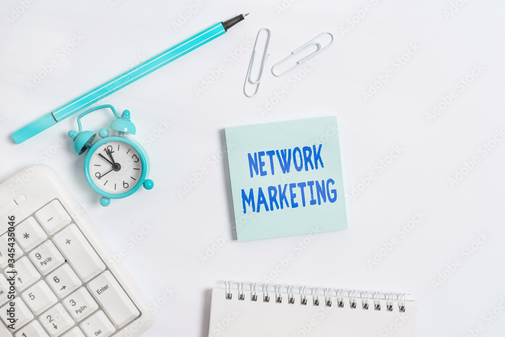 Poster conceptual hand writing showing network marketing. concept meaning pyramid selling multi level of tr