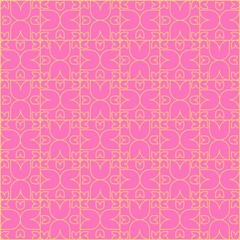 Beautiful of Colorful Flower Lines, Repeated, Abstract, Illustrator Floral Pattern Wallpaper. Image for Printing on Paper, Wallpaper or Background, Covers, Fabrics