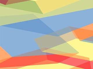 Beautiful of Colorful Art Yellow, Red, Orange and Blue, Abstract Modern Shape. Image for Background or Wallpaper