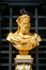 Gold sculptures and garden in the Branicki Palace in Bialystok called Versailles of Podlasie, Poland
