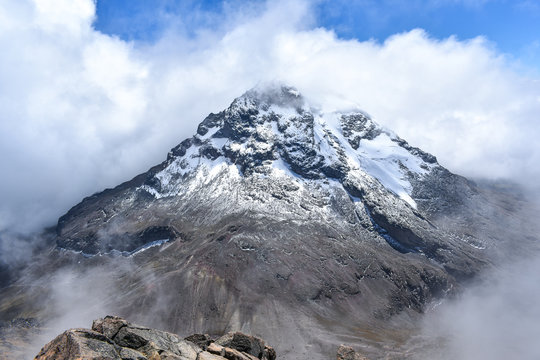 snow covered mountains