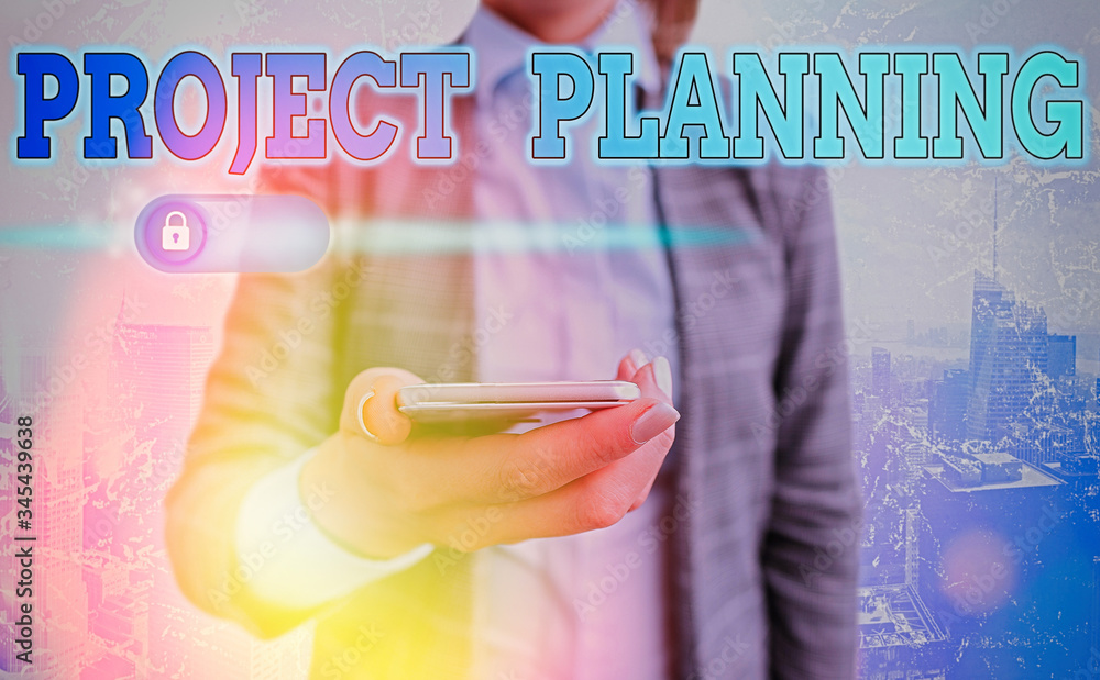 Aufkleber text sign showing project planning. business photo showcasing schedules such as gantt charts to plan