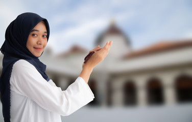 praying hands Muslim women pray to worship with faith during the Ramadan,