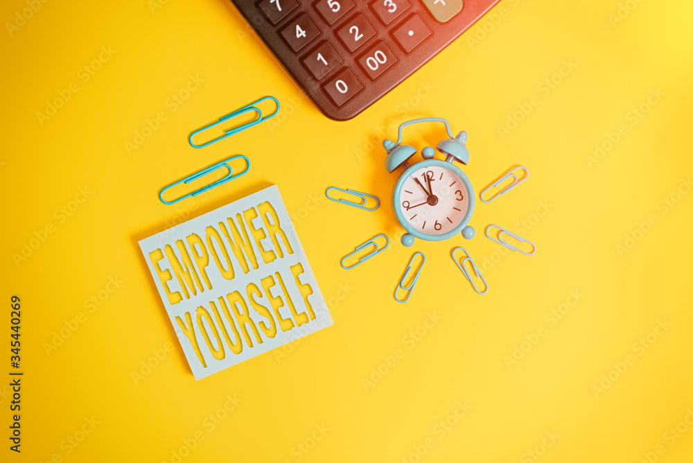 Poster text sign showing empower yourself. business photo text taking control of life setting goals positiv