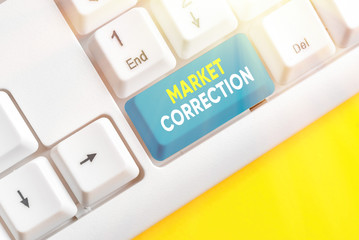 Text sign showing Market Correction. Business photo text When prices fall 10 percent from the 52 week high