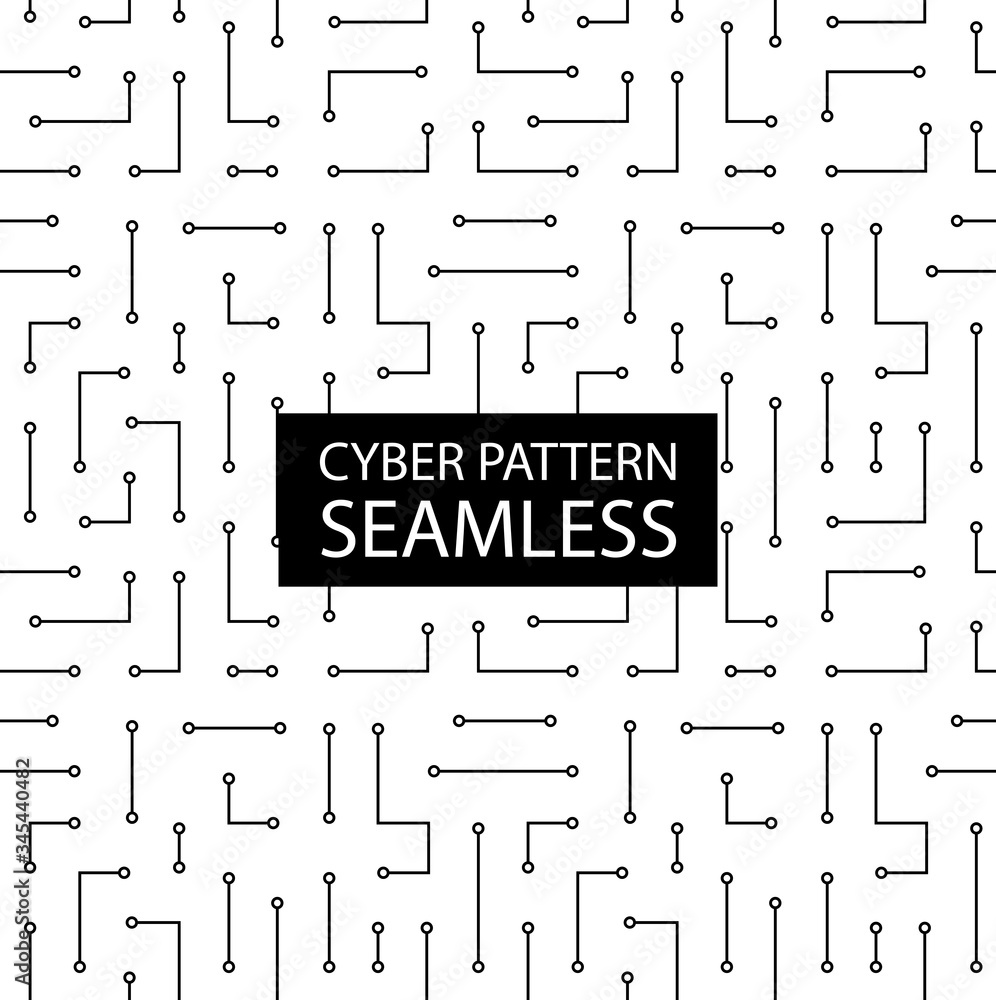Aufkleber seamless monochrome electronic pattern. vector circuit board background in high-tech style. cyber te