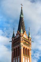 Fototapeta premium Gothic church of the Sacred Heart of Jesus in Olsztyn