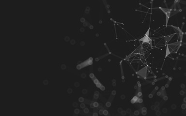 Abstract background. Molecules technology with polygonal shapes, connecting dots and lines....