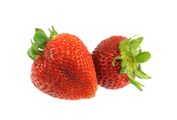 fresh strawberries isolated on white background