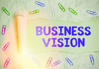 Word writing text Business Vision. Business photo showcasing grow your business in the future based on your goals © Zofia