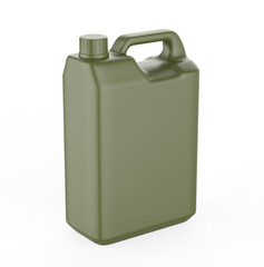 Blank  Plastic JerryCan With Handle On White Background For Branding And Mock up, 3d Render Illustration,