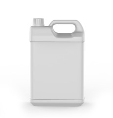 Blank  Plastic JerryCan With Handle On White Background For Branding And Mock up, 3d Render Illustration,