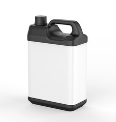 Blank  Plastic JerryCan With Handle On White Background For Branding And Mock up, 3d Render Illustration,