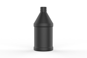 Blank round HDPE side handle Jerrycan for water, oil, milk and chemical storage on white background for branding and mockup design, 3d render illustration.
