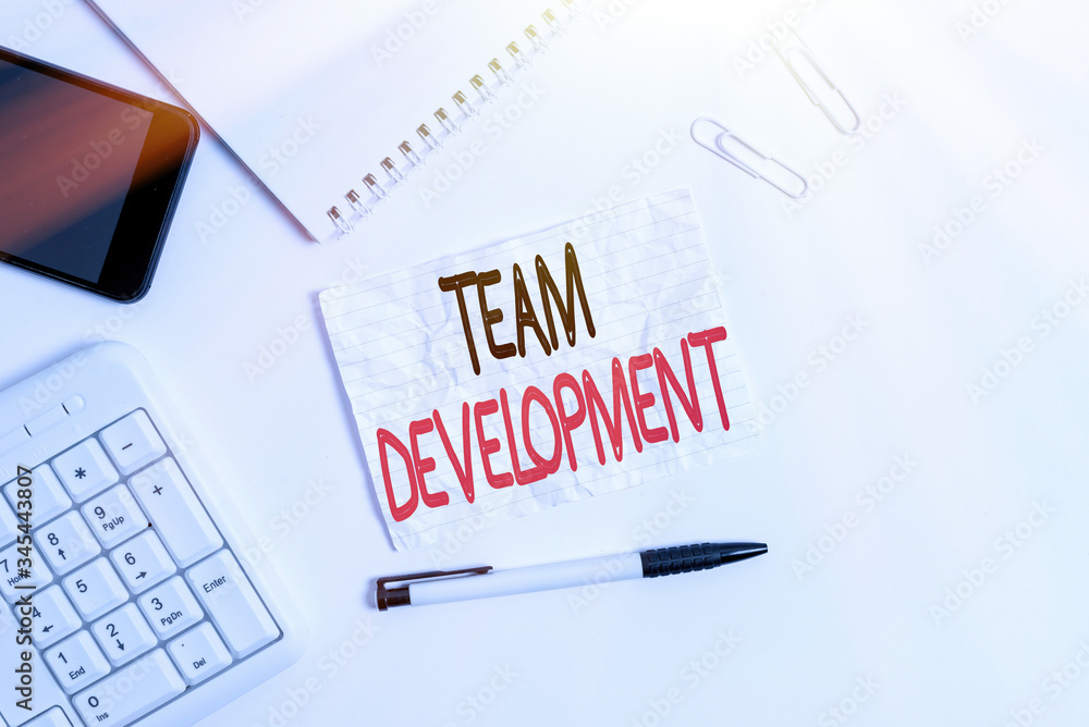 Poster word writing text team development. business photo showcasing learn why and how small groups change 