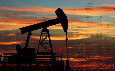Oil price falling, Oil Oversupply, 3d Illustration