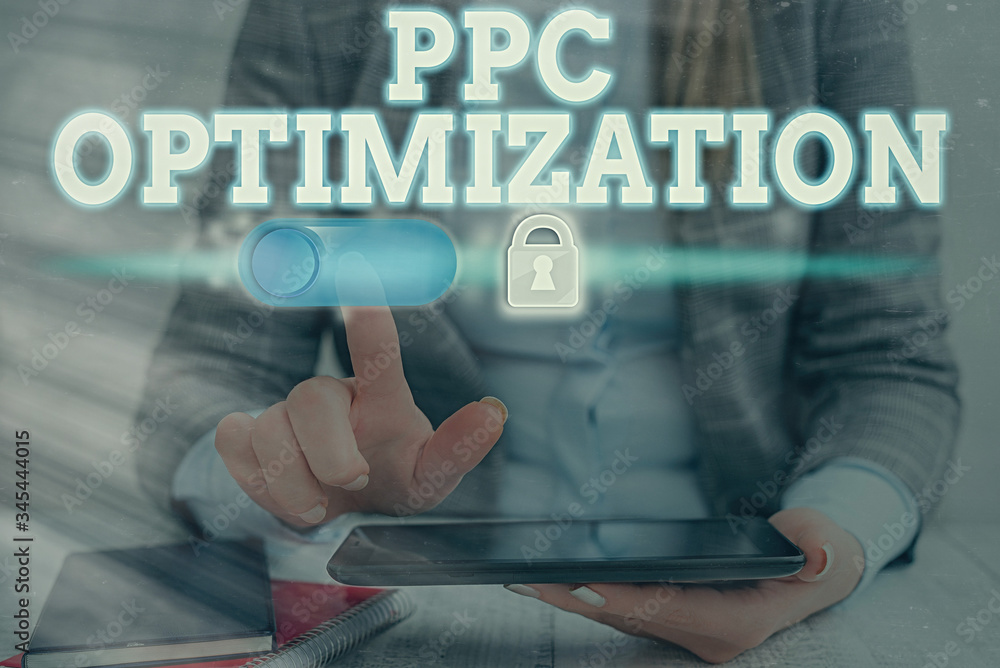 Poster conceptual hand writing showing ppc optimization. concept meaning enhancement of search engine platf