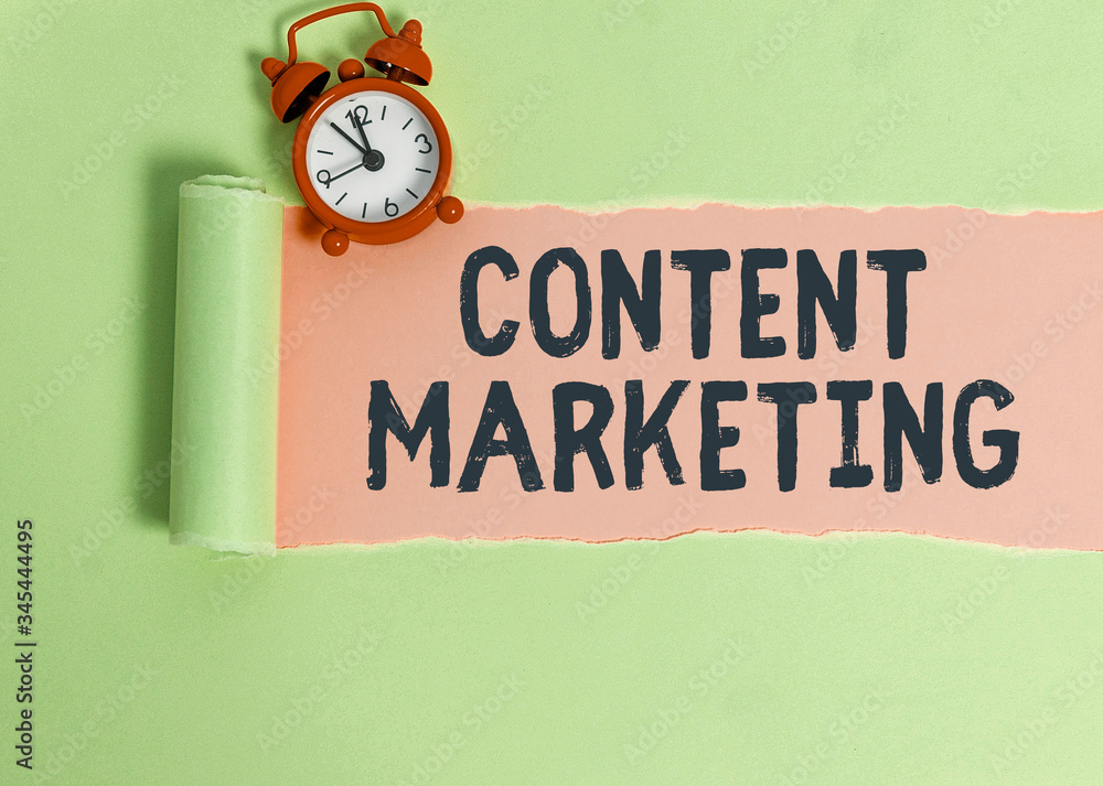 Poster text sign showing content marketing. business photo text involves the creation and sharing of online