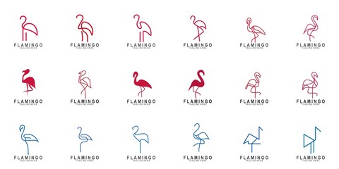 Set of Flamingo logo