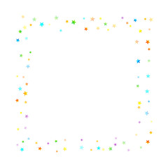 Rainbow Festive Confetti. Carnival Star Falling.