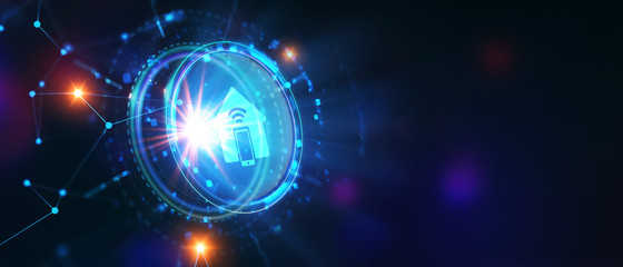 Business, Technology, Internet and network concept. Smart home automation control system. Innovation technology.